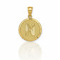 Initial Pendant Charm Diamond Cut - 10K Yellow Gold
