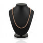 Bead Ball Moon Cut Link Chain Necklace - 14K Rose Gold - Solid