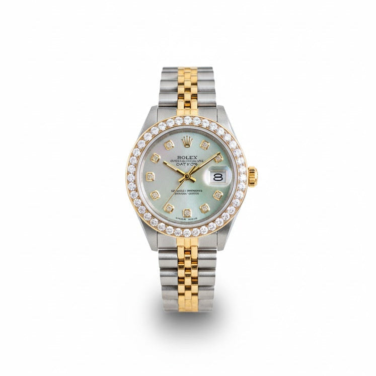 Rolex Datejust Diamond Bezel Watch 26mm White Diamond Dial | 1.10ct