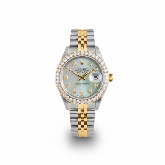 Rolex Datejust Diamond Bezel Watch 26mm White Diamond Dial | 1.10ct