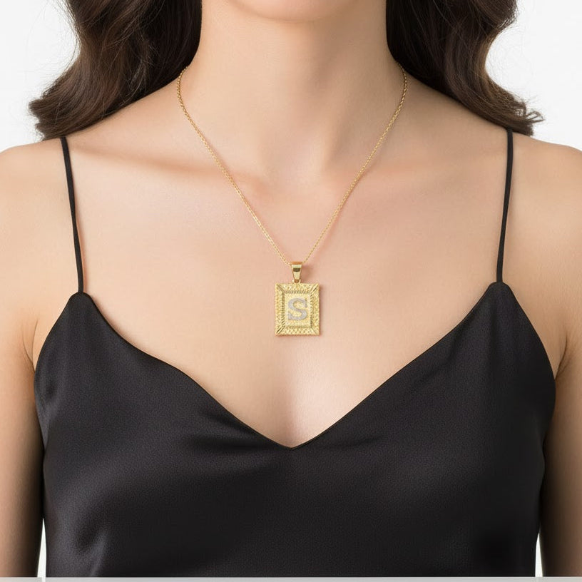 Initials Pendant - 10K Yellow Gold