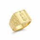 10K Yellow Gold - Diamond Cut Jesus Religious Ring