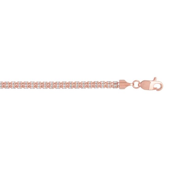 Diamond Cut Ice Chain - 10K Rose Gold