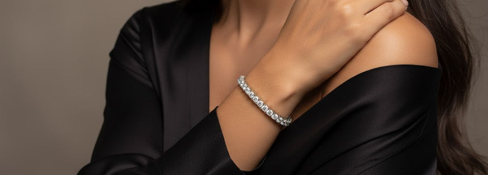 Tennis Bracelet - Natural Diamonds - 14K Yellow Gold