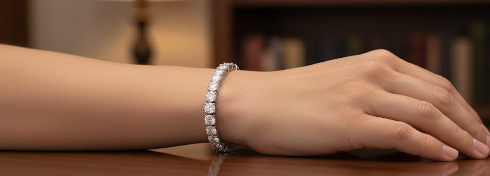 10 Ct TW Round Lab Grown Diamond Tennis Bracelet 14k White Gold (D/F-VS)