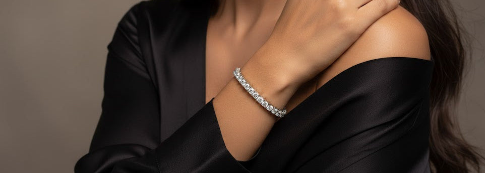 10 Ct TW Round Lab Grown Diamond Tennis Bracelet 14k White Gold (D/F-VS)