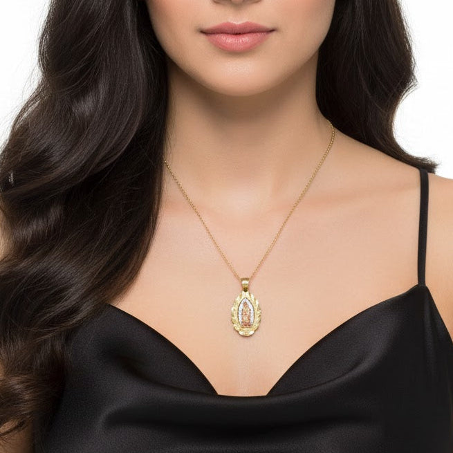Virgin Guadalupe Pendant - 10K Yellow Gold