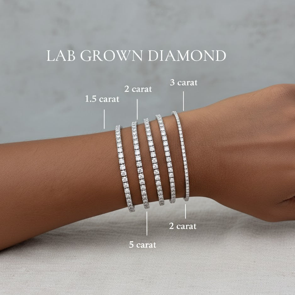 10 Ct TW Round Lab Grown Diamond Tennis Bracelet 14k White Gold (D/F-VS)