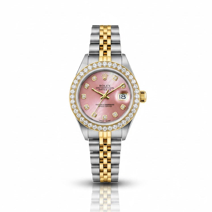 Rolex Datejust Diamond Bezel Watch 26mm Pink Diamond Dial | 1.10ct