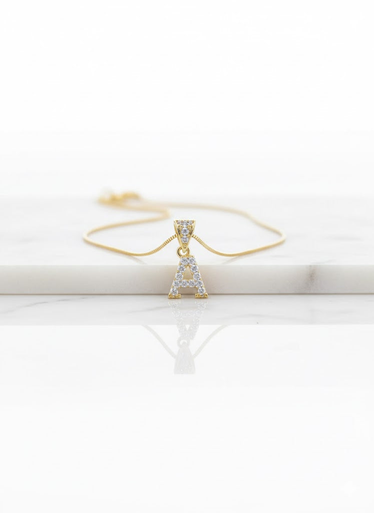 Tiny Initial Pendant  Charm - 10k Yellow Gold