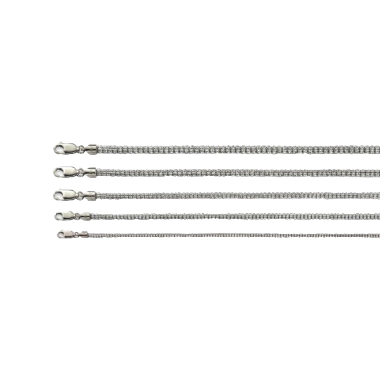 Diamond Cut Ice Chain - 10K White Gold