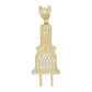 Plug Cz Pendant  - 14k Yellow Gold