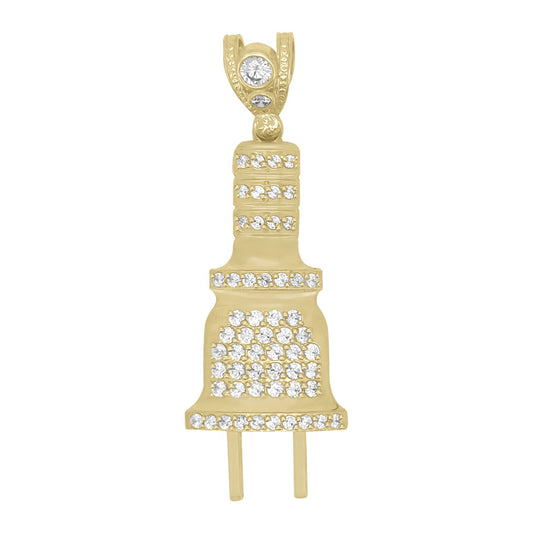 Plug Cz Pendant  - 14k Yellow Gold