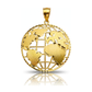 World Globe Map Pendant - 10K Yellow Gold