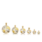 World Globe Two-Tone Map Pendant - 10K Gold