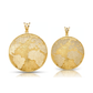 World Map Globe CZ-Studded Round Pendant - 10K Yellow Gold